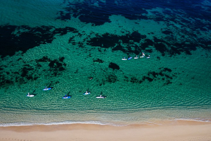 Standup paddling along the coast of Margaret River