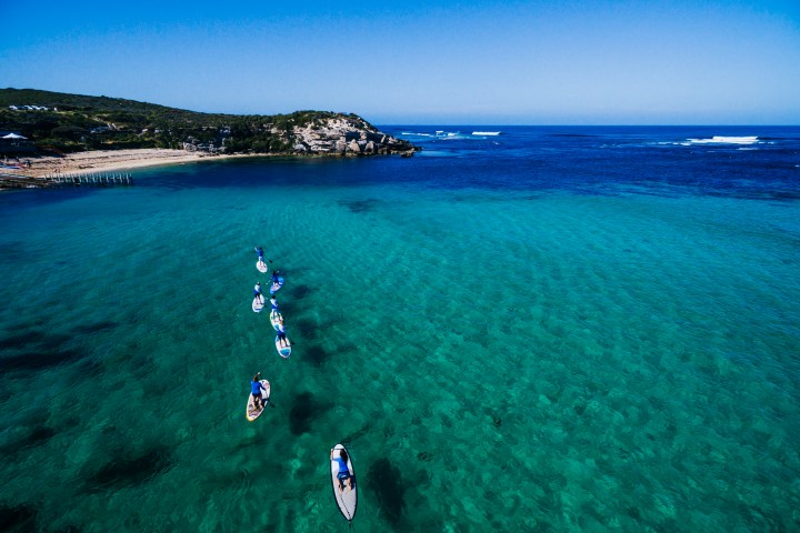 sup group on the water in margaret river